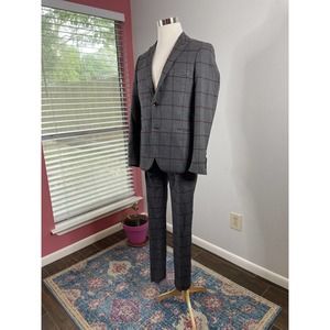 Paisley & Gray 2 Piece Suit Mens 40R Skinny Fit Pants Flat Front 32X32